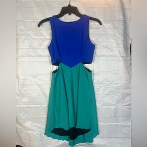 Donna Mizani Colorblock Cut Out Dress Blue